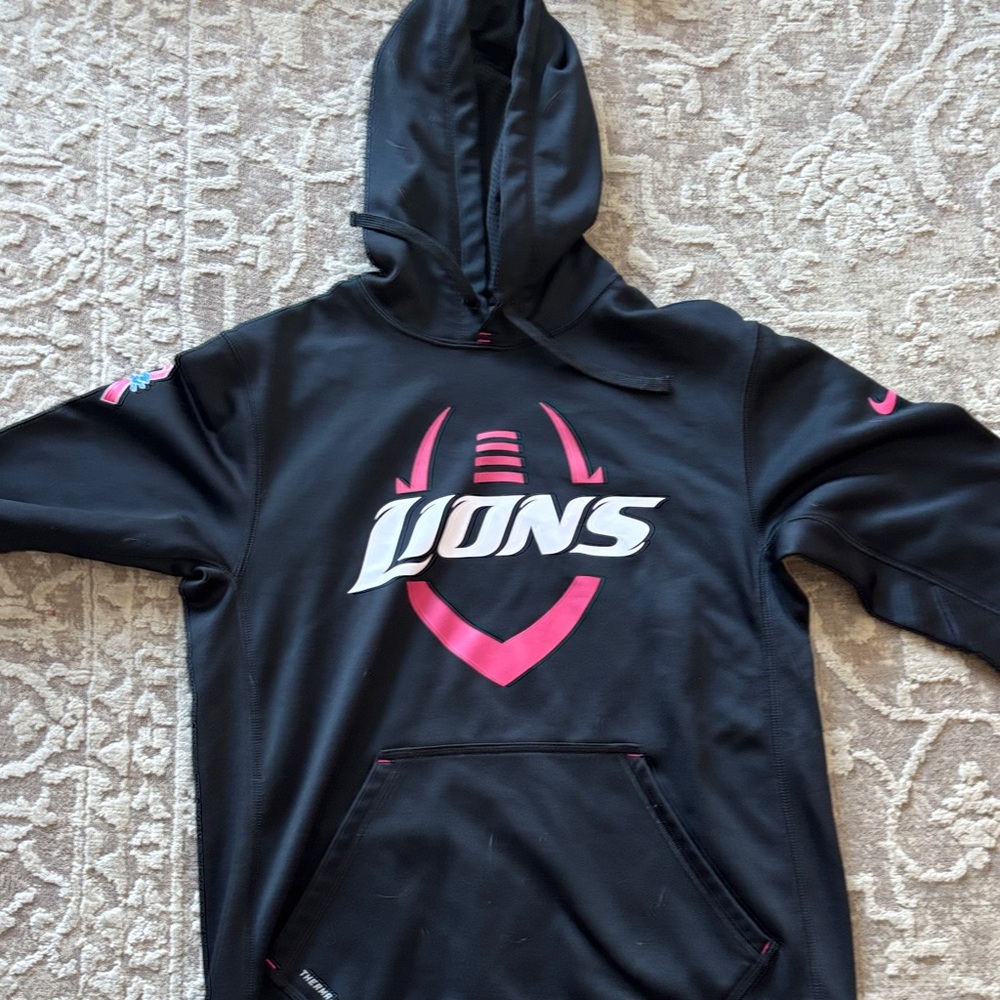 Nike Black and Pink Women's Hoodie